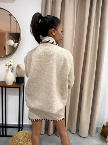 Bézs vastag kardigános szett