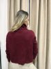 Bordó garbó pulóver gyöngygombokkal