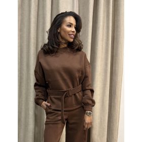 Barna elegáns szett övvel