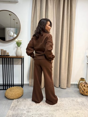 Barna elegáns szett övvel