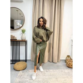 Khaki börhatású szoknya