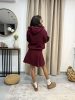 Bordó kapucnis szoknyás szett
